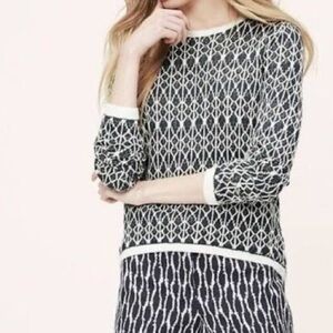 LOFT | Sweater (Blue/Cream) | Size S